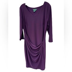 Lauren‎ Ralph Lauren Dark Plum 3/4 length Sleeve v neck
